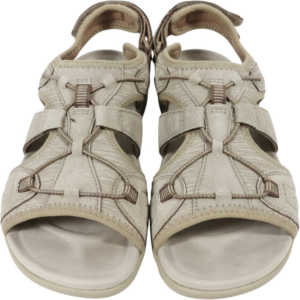 Earth Origins Womens Size 8 Gorpcore Bungee Suede Comfort Walking Sandals Taupe